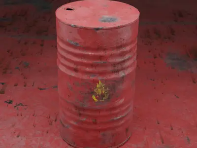 Oil tank rusty damaged 3D model