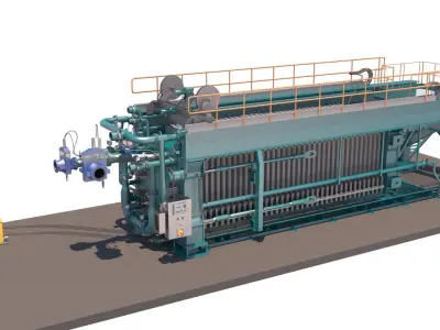 filtro prensa horizontal 3D model