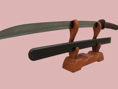 Samurai Sword set Free low-poly 3D model