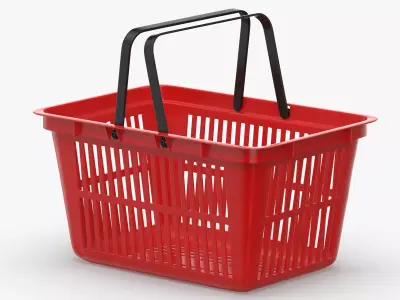 Plastic Shopping Crate 02 Red 3D model
