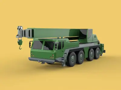 MILITARY RECOVERY ARMORED RESCUE CRANE WRECKER TRUCK VEHICLE WAR 3D model
