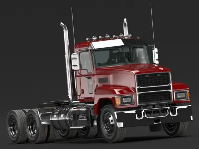 Cab and Chassis Truck 2025 Red 3D model