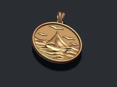 Ship sea pendant 3D print model