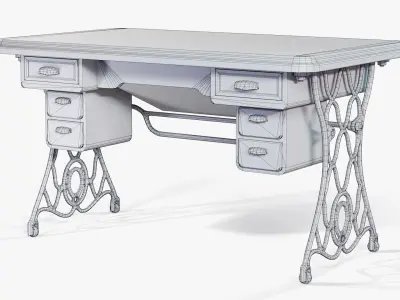 Table Tailor Workshop Low-poly 3D model
