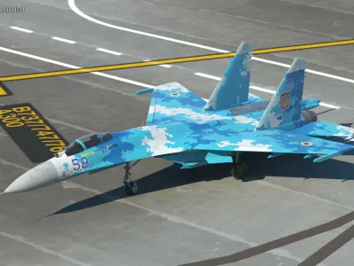  Ukrainian Sukhoi Su-27 Flanker Fighter Aircraft 