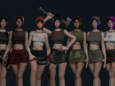 Survivor Girl 2 Low-poly 3D model