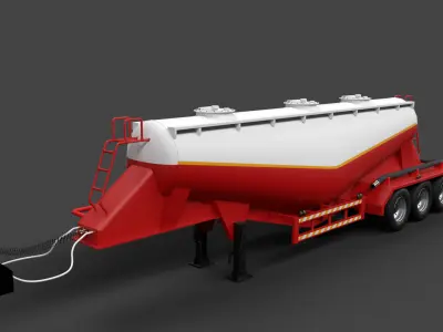 Isuzu GXZ360 Bulk Cement Trailer 3D model 3D model