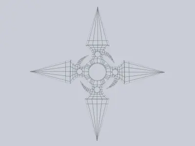 Shuriken Low-poly 3D model 2