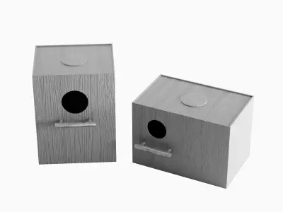 Colored Birdhouse 05 Low-poly 3D model