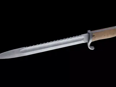 German bayonet Kurzes Seitengewehr 1898 kS98 Low-poly 3D model