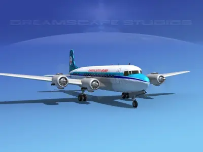 Douglas DC-6 KLM Roal Dutch Airlines 3D model