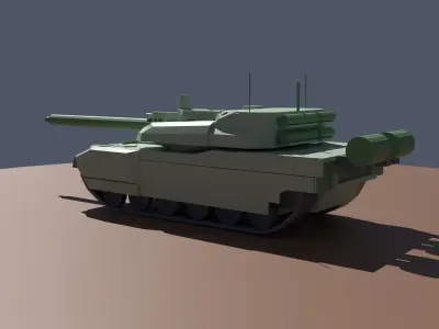 Tank -  French Leclerc Low-poly 3D model