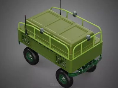 UGV ROBOT MILITARY ARMY UNMANNED GROUND VEHICLE CART CARRIER BOT 3D model