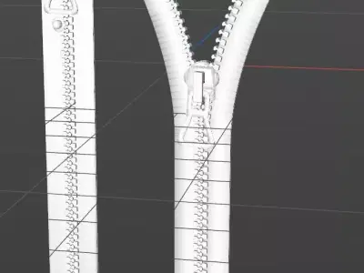 zipper with two parts Free 3D model