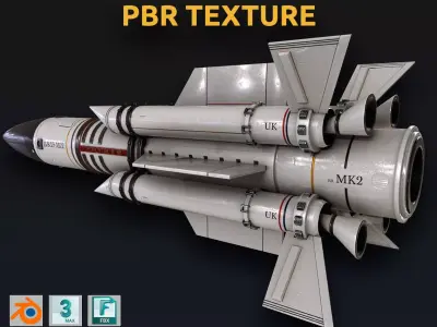 rocket spaceship Low-poly 3D model