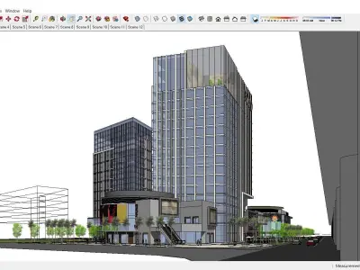 Sketchup Commercial Complex 122 3D model