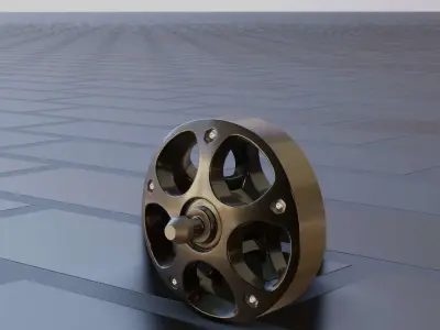 E-Scooter Rim with Procedural PBR Material Setup 3D model