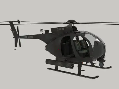 MH-6 Little Bird Helicopter 3D model