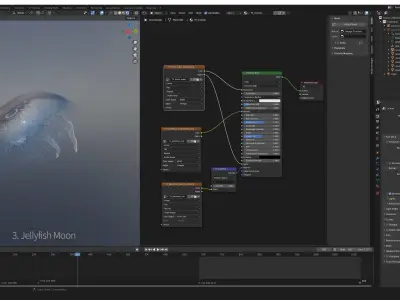 Jellyfish Moon Low-poly 3D model