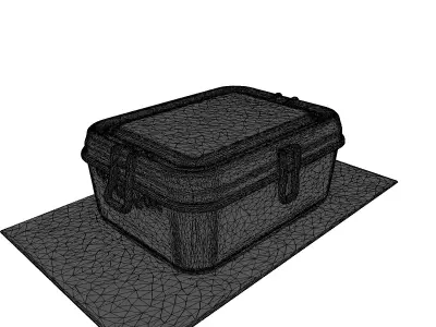 Dented Retro Rocket Lunchbox 3D Model 3D model
