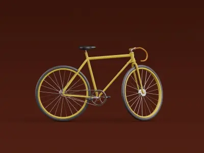 Cartoon Race bicycle 3D model rigged 3D model