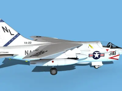 Chance Vought A-7C Corsair II V17 USN 3D model