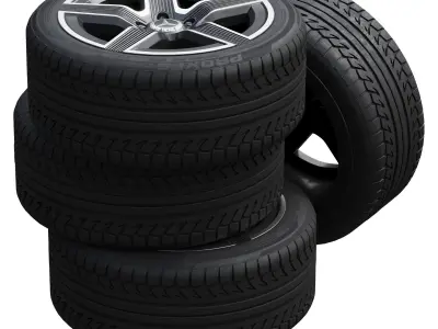 Mercedes wheels 3D model by zifir3d - Textured