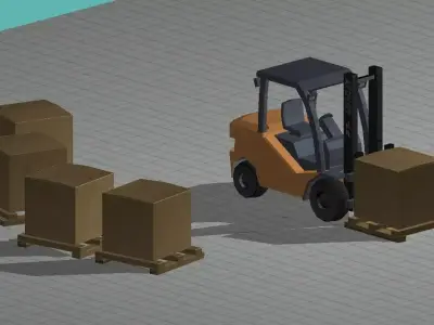 low polly forklift Free low-poly 3D model