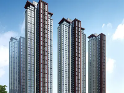 3Dmax fashion city commercial square building 21 3D model