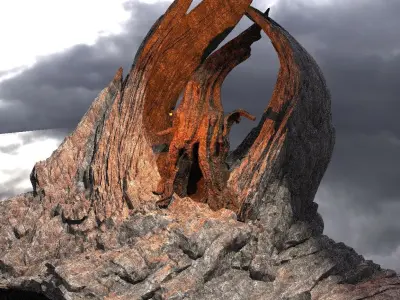 Dark Ages Claw Sculpted tree Mountain 1 3D model