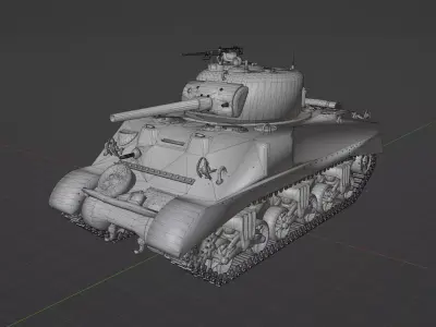 M4 A2 Sherman Low-poly 3D model