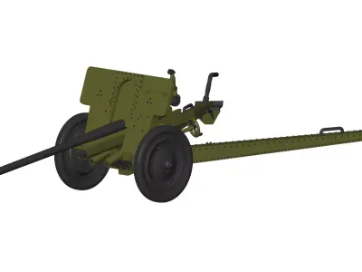 76-mm cannon 3D model