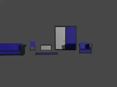 Furniture AssetPack Free low-poly 3D model