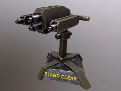 TURRET 02 Low-poly 3D model