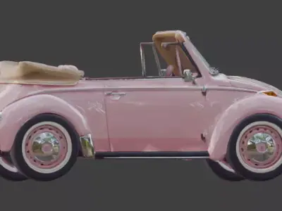 Stylized 3D Valentine Convertible Car Model Low-poly 3D model