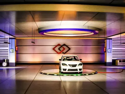 showroom garage Low-poly 3D model