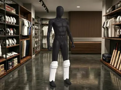 Fortress Cricket Batting Pads Pair 3D model
