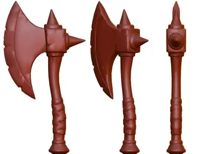Stylized Battle Axe 3D Model Free low-poly 3D model