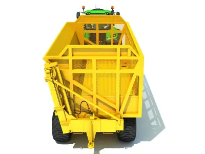 Tractor with Cane Trailer 3D model