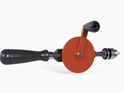 Drill Machine hardware tool Hand Drill Low-poly 3D model