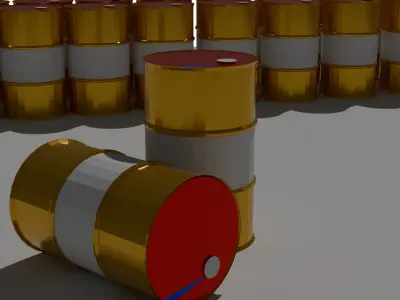 Industrial Metal Barrel 3D Model  Low Poly Low-poly 3D model