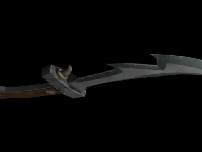 Orc Dagger with Fangs Low-poly 3D model