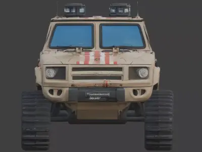 Realistic Hard Sci-Fi Tracked SUV Scout Low-poly 3D model
