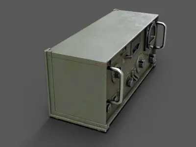 WW2 Military radio Low-poly 3D model