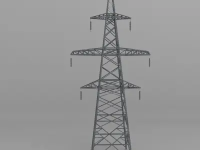 Column Power Lines 1 Low-poly 3D model