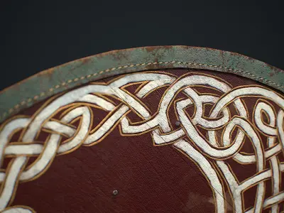Viking Shield Low-poly 3D model 9