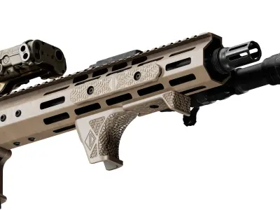 IRREGULAR DEFENSE GRIP AND RAIL COVER Low-poly 3D model