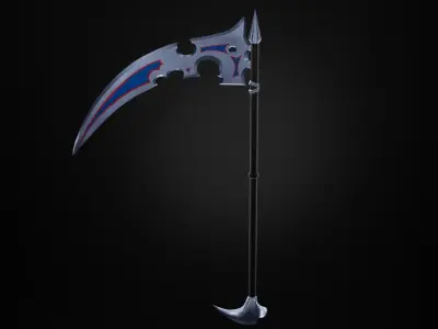 Demon Spade Scythe Low-poly 3D model