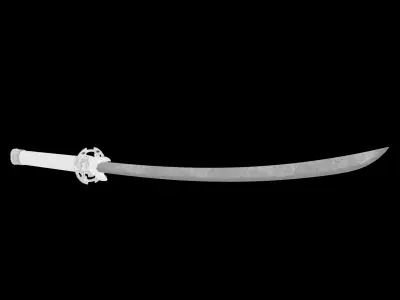 Fantasy Old Katana Low-poly 3D model