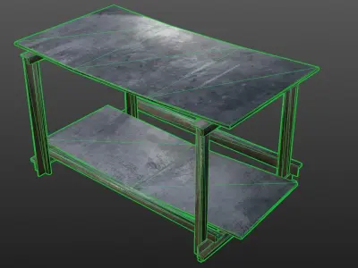 Metal-Welded Simple Workshop Rack Low-poly 3D model